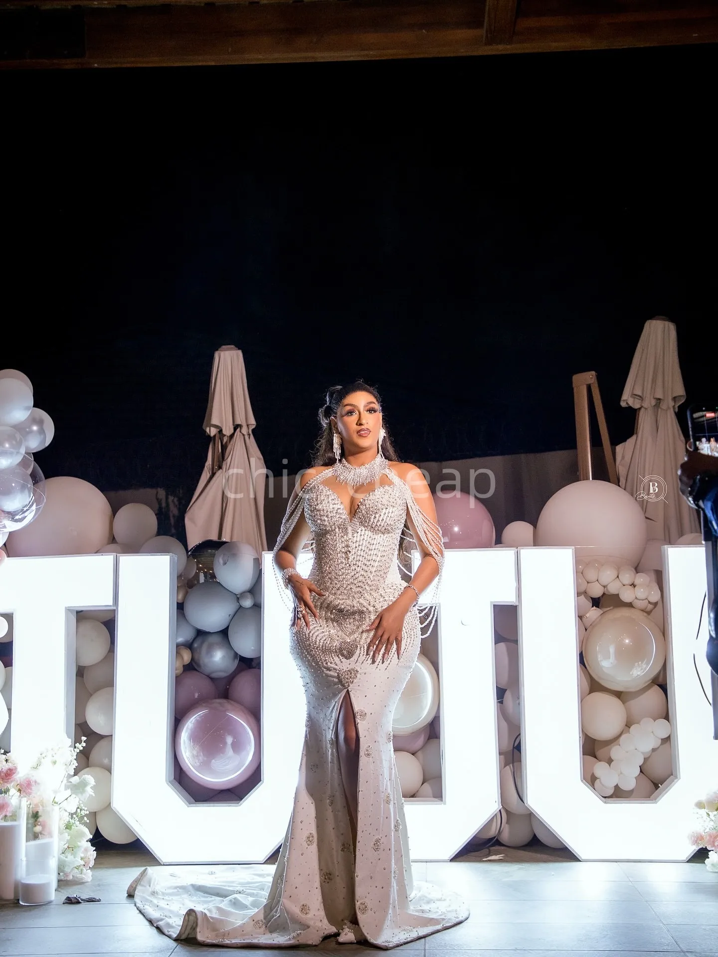 ivory mermaid prom dress White Iridescent Sequin Prom Dress V Neck Mermaid Formal Evening Gown Straps Custom Color / US2