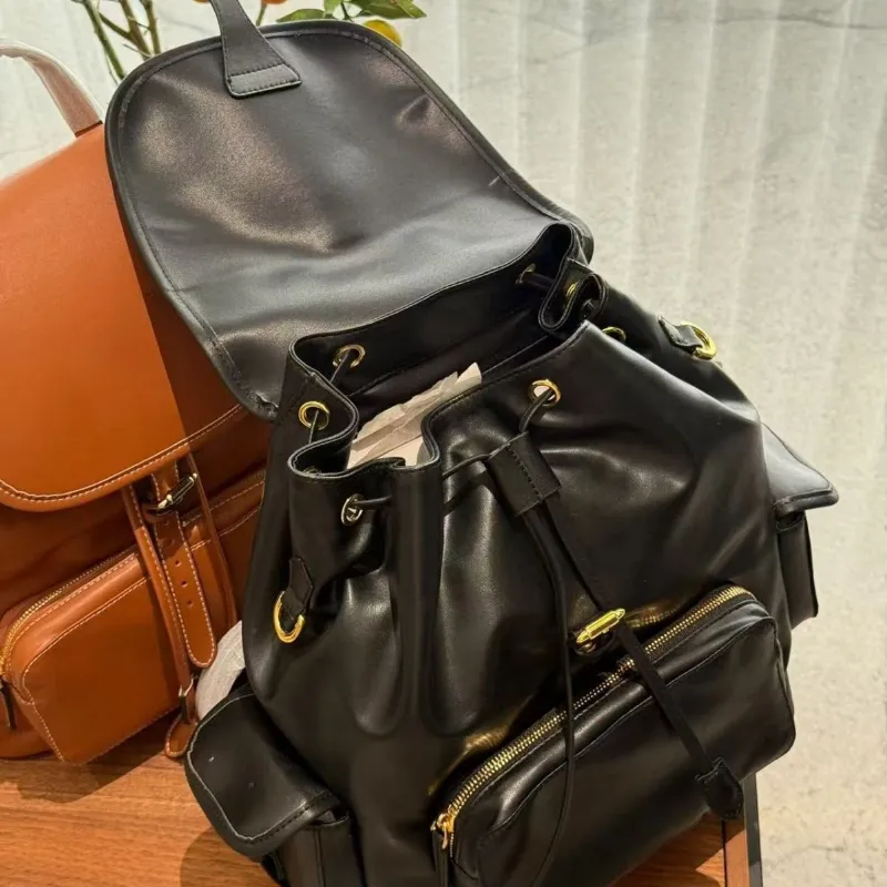 closing leather drawstring for backpack DraCra 2 Pack Bucket Replacement Detachable Strap Cord Pull String Vintage Petit Noe NM BB GM Bag Crocheted Purse Brown + Black Clasp hook and drawstring closure secure the contents of your bag Cowhide Leather Drawstring Tote Backpack