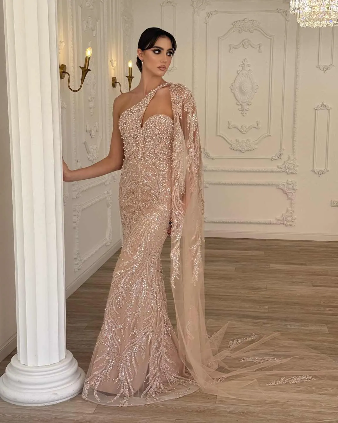 nude mermaid prom dress Sexy Mermaid Backless Formal Dress for Women Nude Evening Long Lace Prom  Dresses  SheerGirl