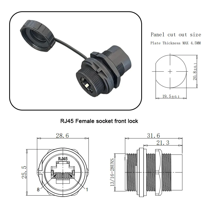 RJ45 Female Socket Front Lock From Jlnewenergy, $38.2 | DHgate.Com