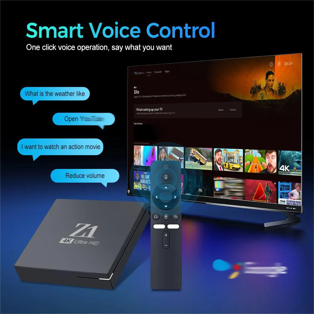 Smart Z1 Android TV Box 4K Ultra HD Media Player  From