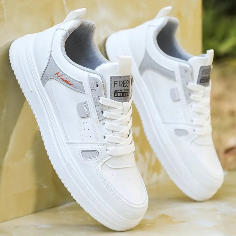 Men's White And Grey Durable Blue Colour Block Low Top Sneakers_voghion.com
