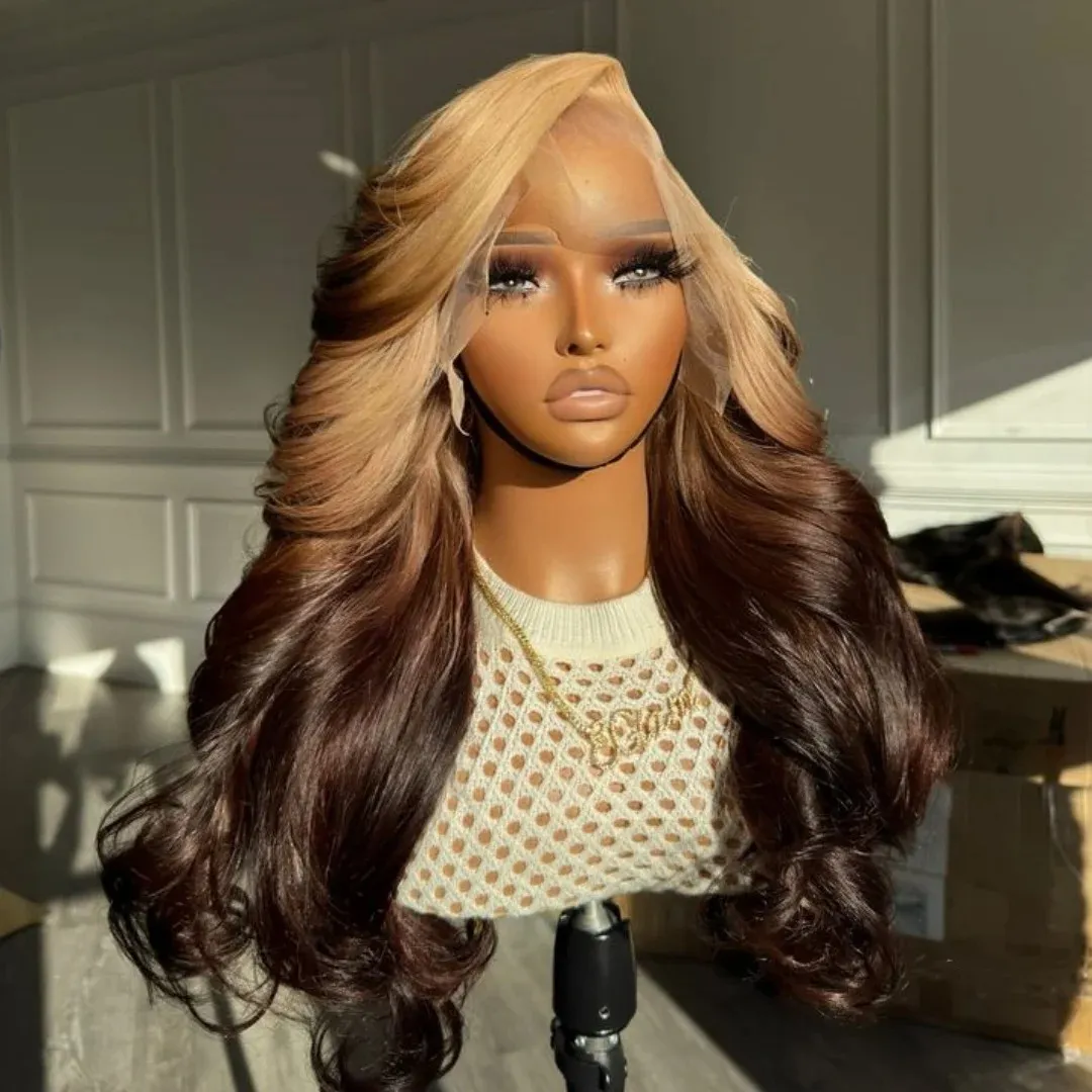 613 Ombre Brown 200 Density Long Body Wave Human Hair  display picture 1