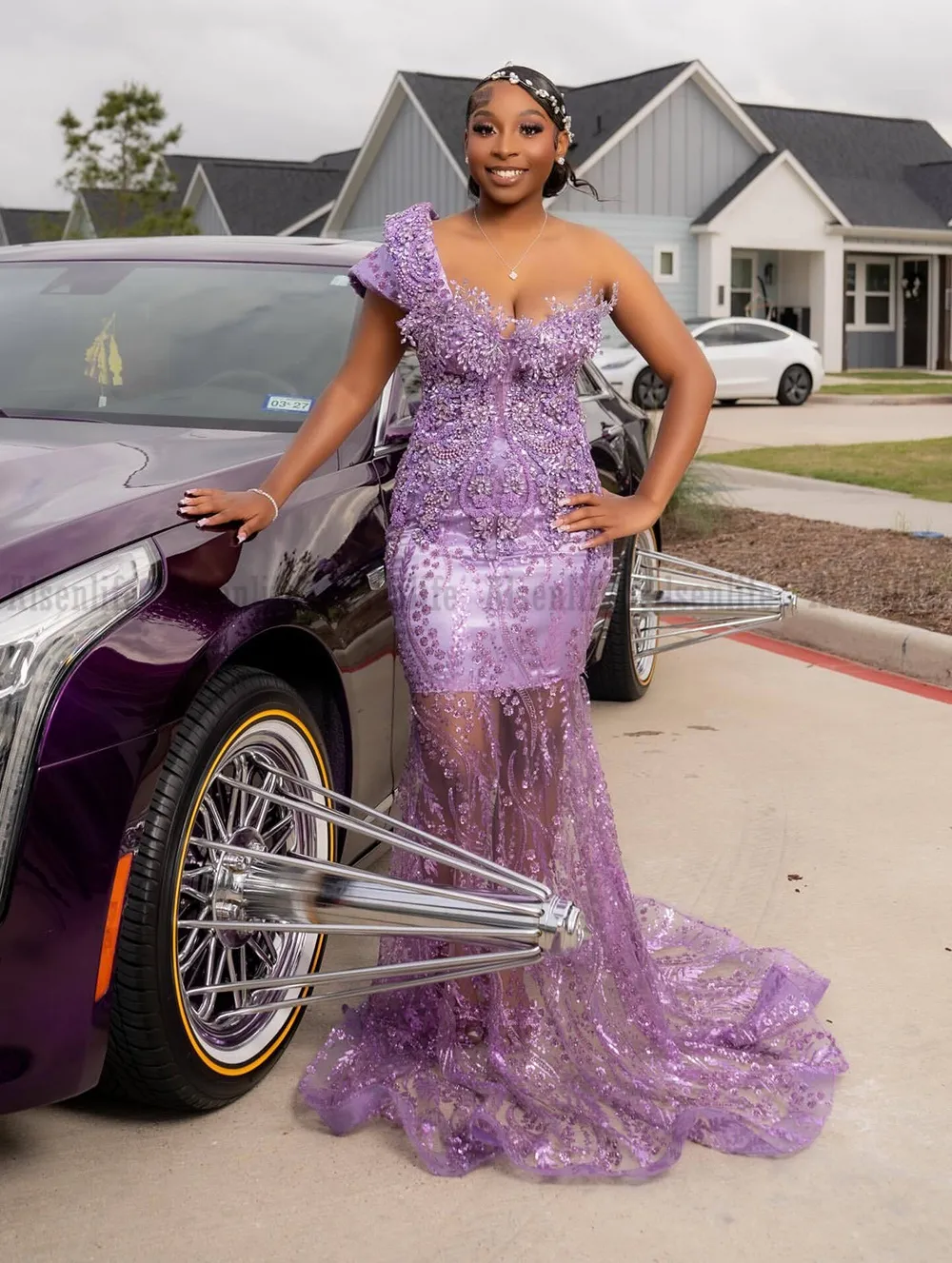 lavender formal dresses long LTP0916,Lavender V-neck Sparkly Long Prom Dresses,Winter Formal Dresse   Laylatailor Shop