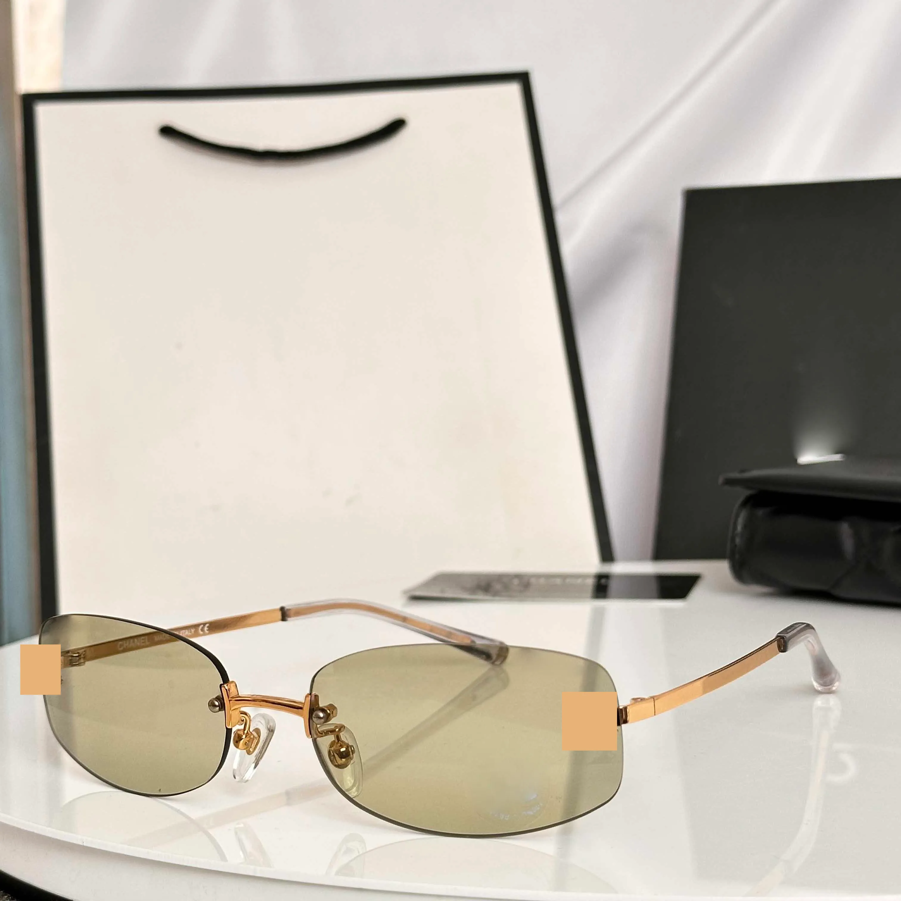 Y2K Rimless Oval Sunglasses, Retro 90s Style Gold... From 