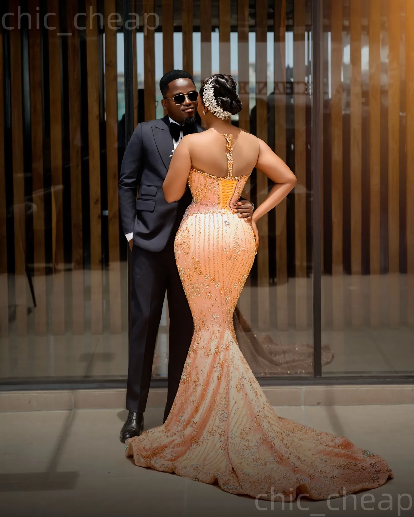 peach mermaid prom dress peach mermaid prom dress Elegant Pink Strapless Pleated Side Slit Mermaid  Long Prom Dress, PD38  AlineBridal