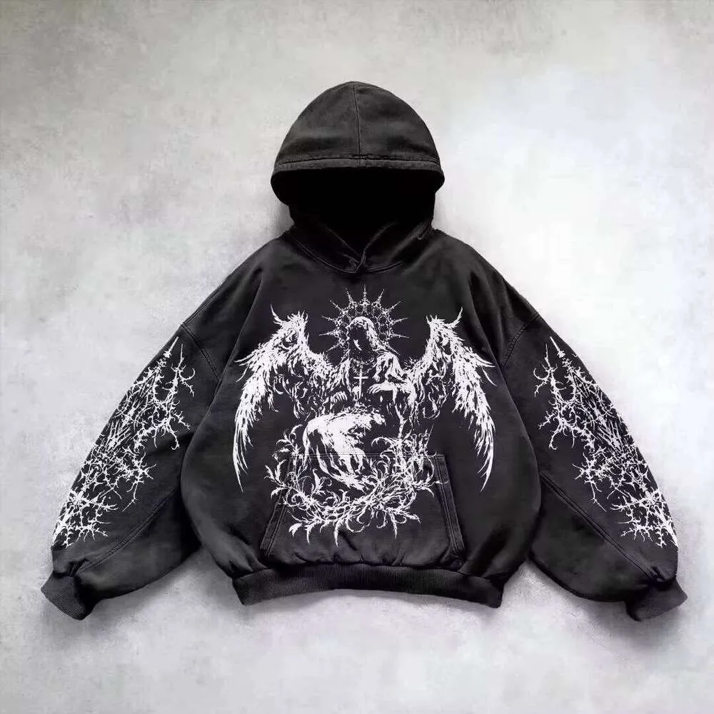 Gothic Graphic Print Hip Hop Paradox Hoodie For Men From