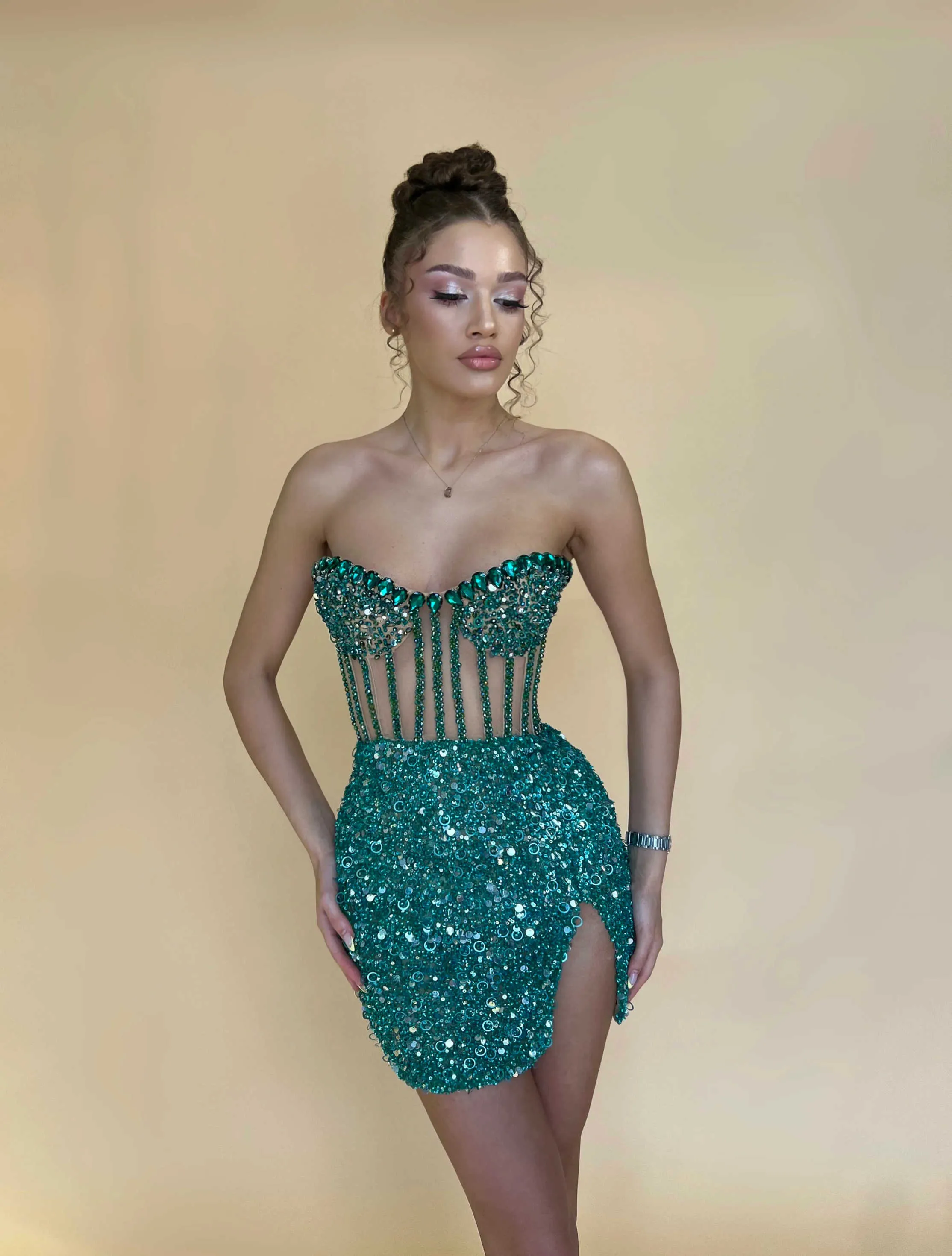 illusion top cocktail dress Lace Illusion Top A-line Short Dress Cocktail The Dress Outlet