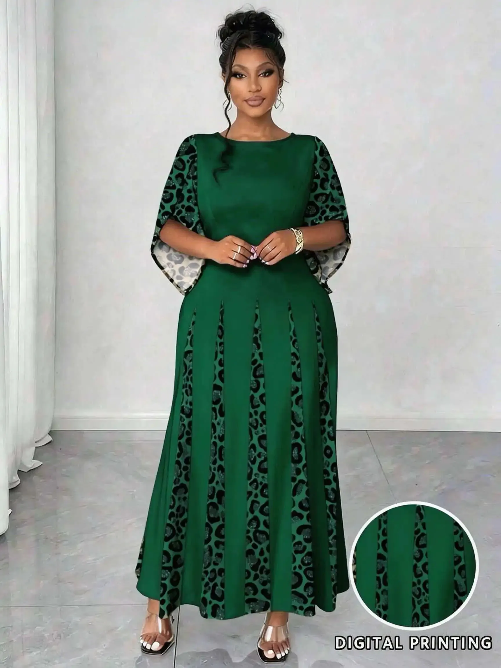 Comfortable Plus Size Leopard Print Maxi Maxi Dress... From Yyydhg202588888, Rs.17,933.84