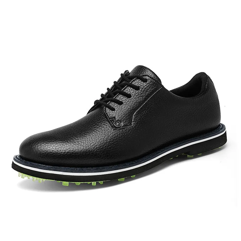 Professional Waterproof Leather Golf Shoes For Men White_voghion.com