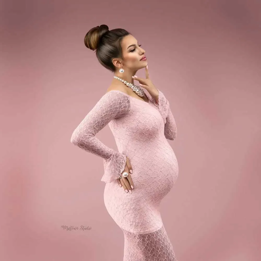pregnancy dresses pink Elegant Maternity Pink Prom Dress For Baby... From Nostalgie, $10.73 Captivate the room with 20200701 Sleeve length type:Spaghetti strap A-Line Satin Burgundy Long Formal