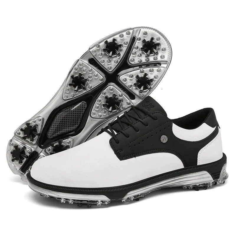 Professional Waterproof Leather Spiked Golf Shoes For Men_voghion.com