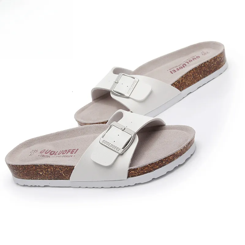 Womens Multi Color Adjustable Buckle Sandals Soft Cork Footbed_voghion.com