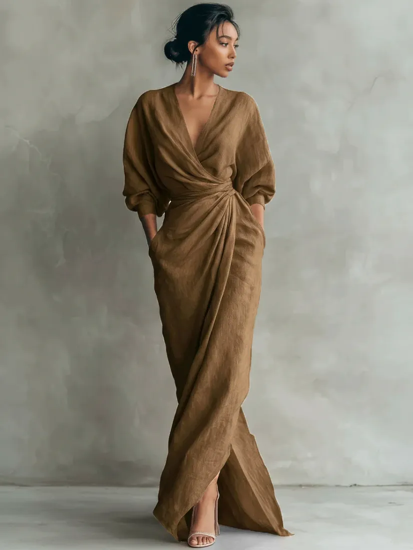 long sleeve wrap dress amazon Elegant Solid Color Maxi Maxi With V Neck,... From Cloudx22, Rs.2,073.85 In Bulk The long sleeves offer Width:D (Medium) Then a Black Dress! Season: SS24