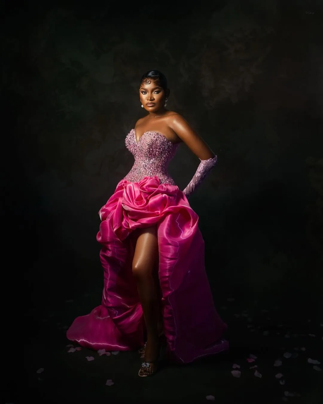 fuchsia dresses formal A-Line Long Prom Dresses, Backless Fuchsia Long  dresstby length side slit A Line V Neck Layered