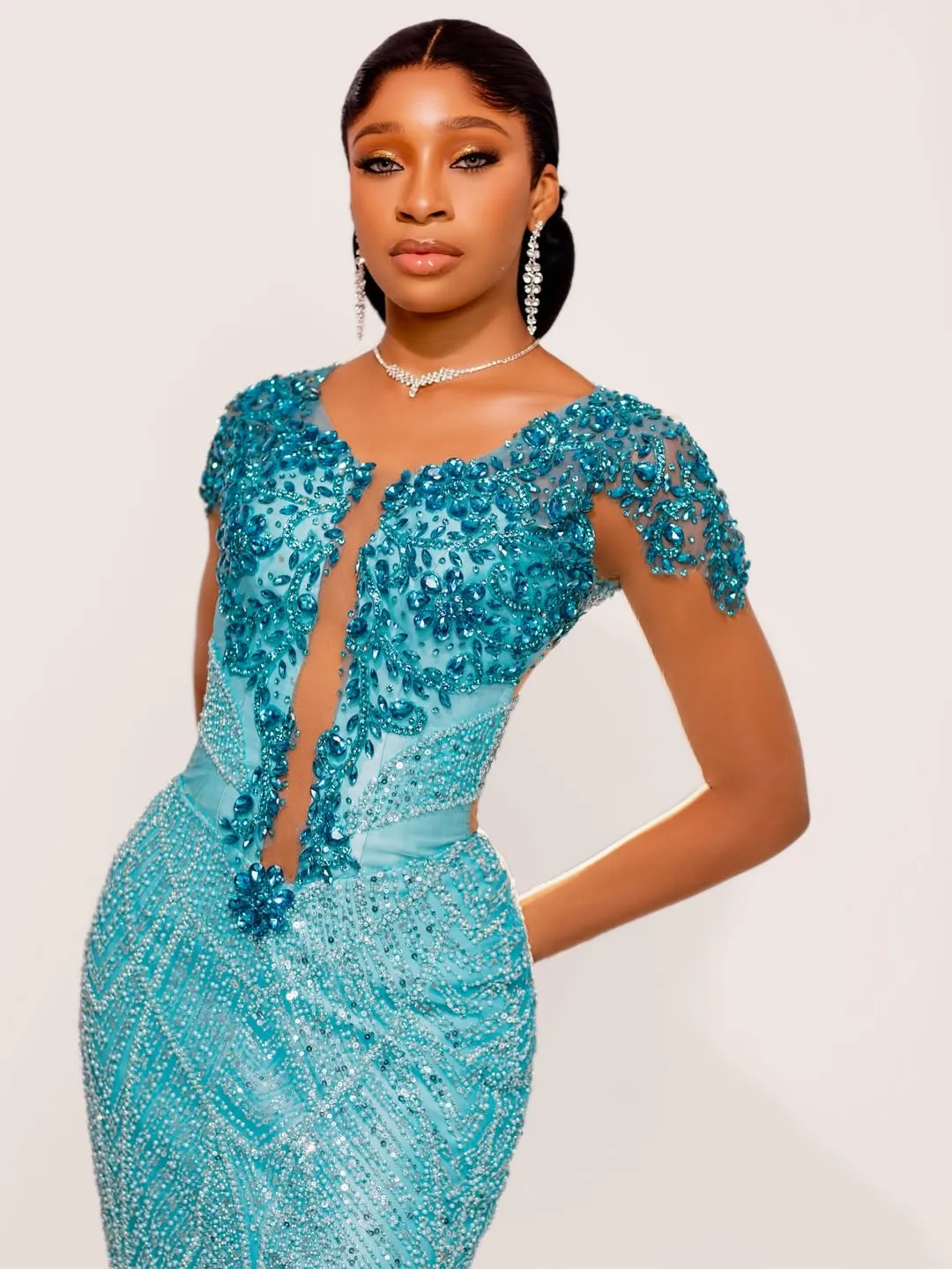 formal dresses for reception Aso Ebi Blue Mermaid Prom Dress Gowns Evening... From Dreamcode, Rs.17,643.8 homecoming dress with pockets