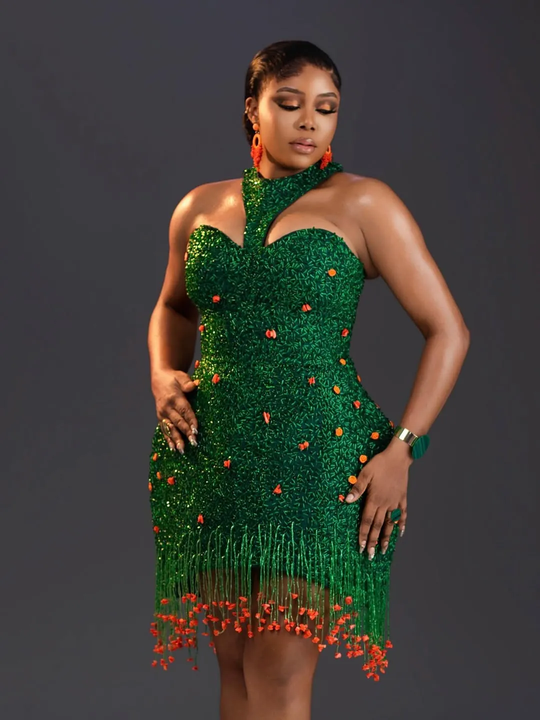 green birthday dress plus size 2026 Dark Cocktail Dresses For Women Illusion Short Mini Halter Short Sleeves Pearls Pleated Beaded Lace Dress Short 1920s evening