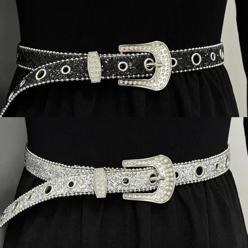 PU Rhinestone Pearl Buckle Fashion Belt with Metal Buckle for Dresses COSYDAYS Pearl Belts for Dress Elastic for Women (Bow1) at  main image 3