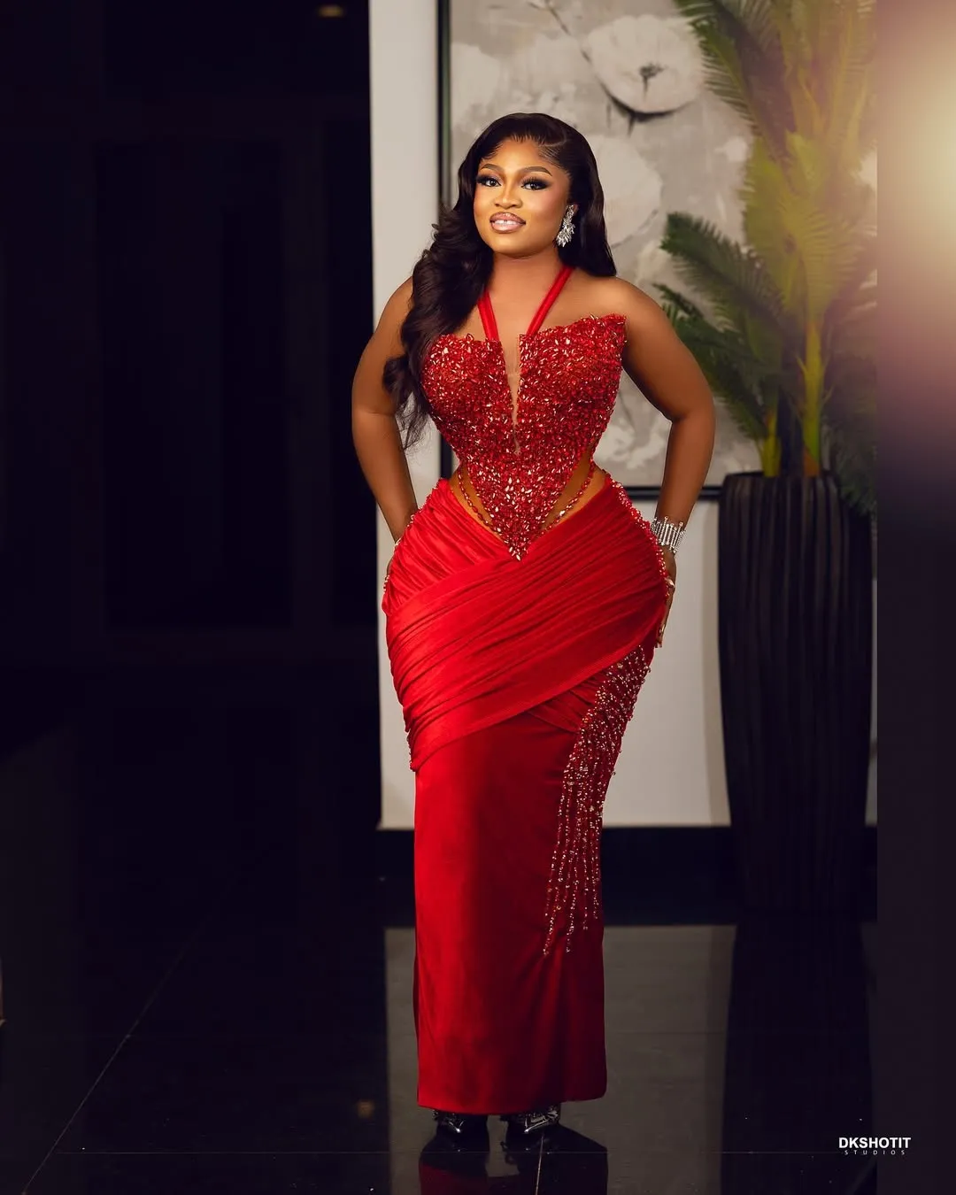 dark red v neck prom dress Sparkly Mermaid V Neck Dark Red Sequins Long Prom Dresses AB031502