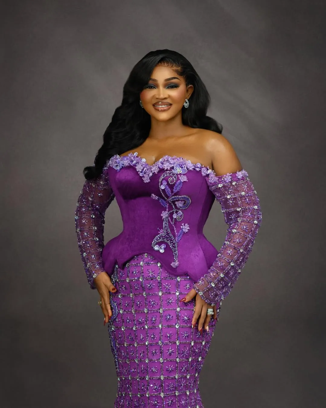 plus size purple mermaid dress plus size p23163 womens plus size sequin lace sheer