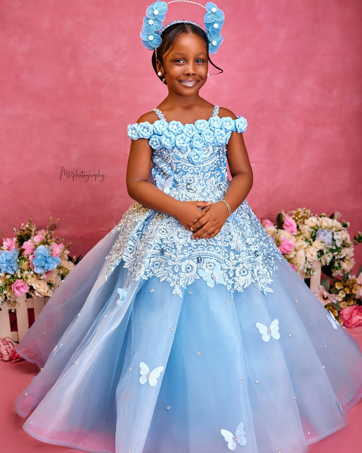 kids flora long dress 2026 Sky Blue Flower Girl Dresses Ball Gowns Queen... From Dreamcode,  Rs.8,509.39