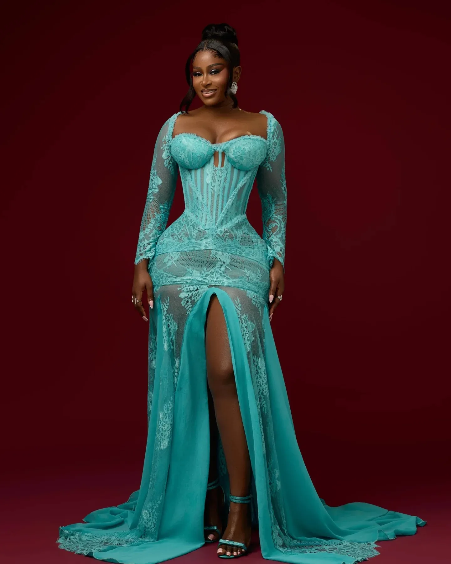 lace turquoise prom dress Turquoise Prom Formal Dress Lace Prom Dress Mermaid Prom Dress Backless Prom Fress,MA183