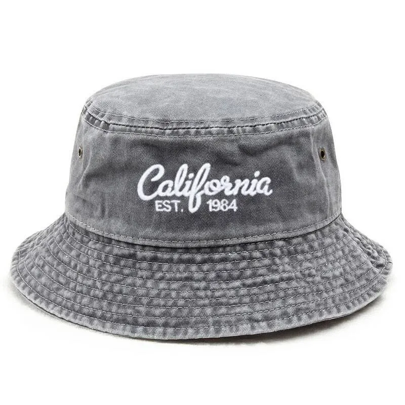 Washed Cotton Bucket Hat For Men Women Vintage Wide... From 