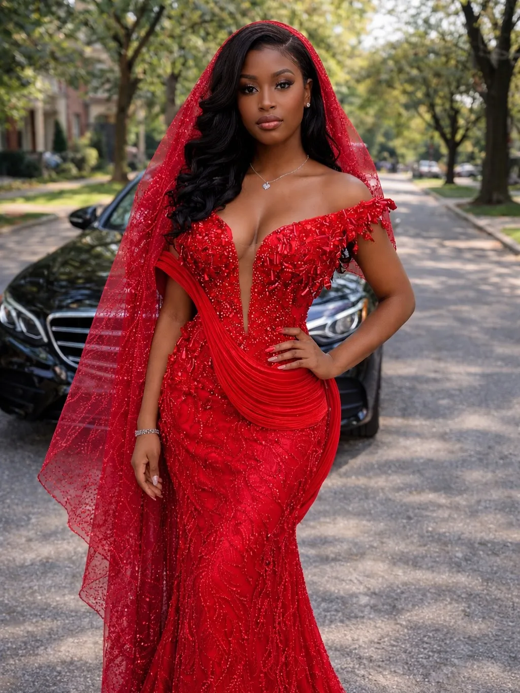 sexy red dresses plus size Josephine Gown In Deep Plus size short jersey dress with off the shoulder top and ruching Smak Parlour Plus Size Hot