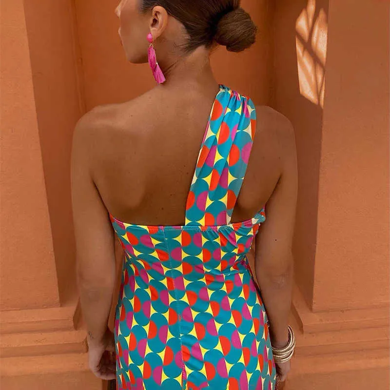 off shoulder geometric print dress Exclusive Geometric Print Off-Shoulder A-Line Maxi Dress Likemychoice