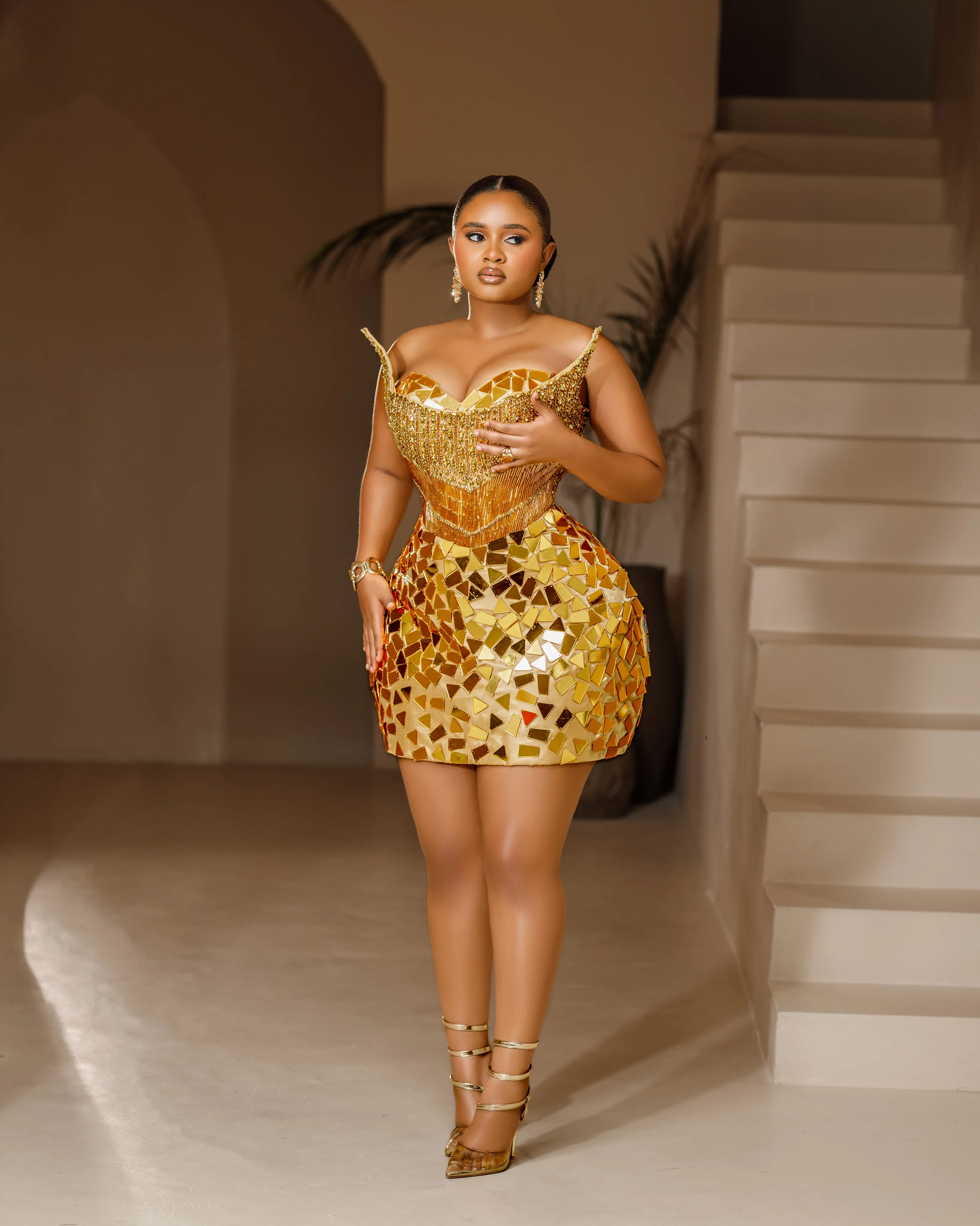 gold plus size birthday dress 2026 Plus Size Gold Cocktail Dresses For Women... From Dreamcode,  Rs.25,445.86