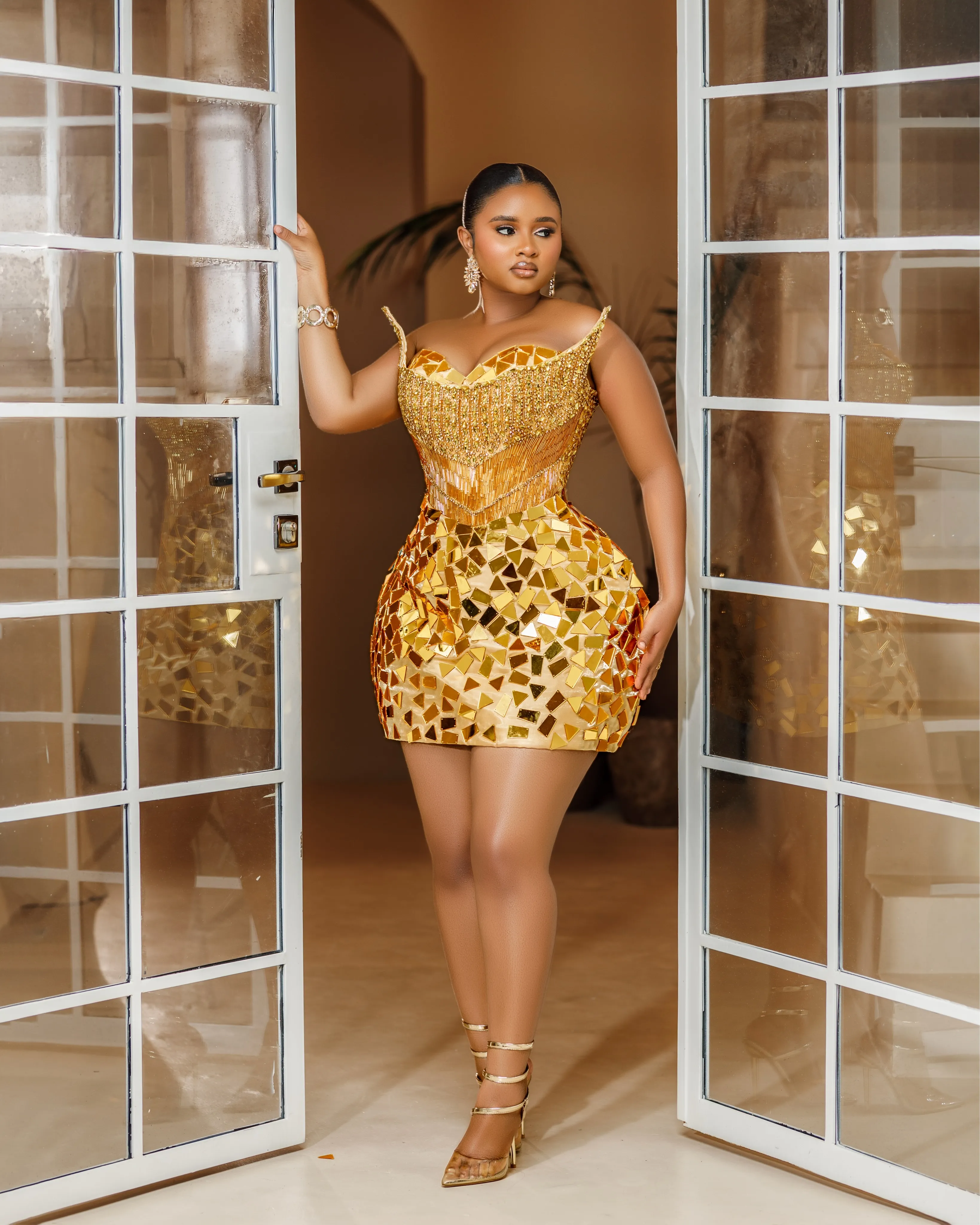 short gold dress for birthday 2026 Plus Size Gold Cocktail Dresses For Women... From Dreamcode,  Rs.25,445.86