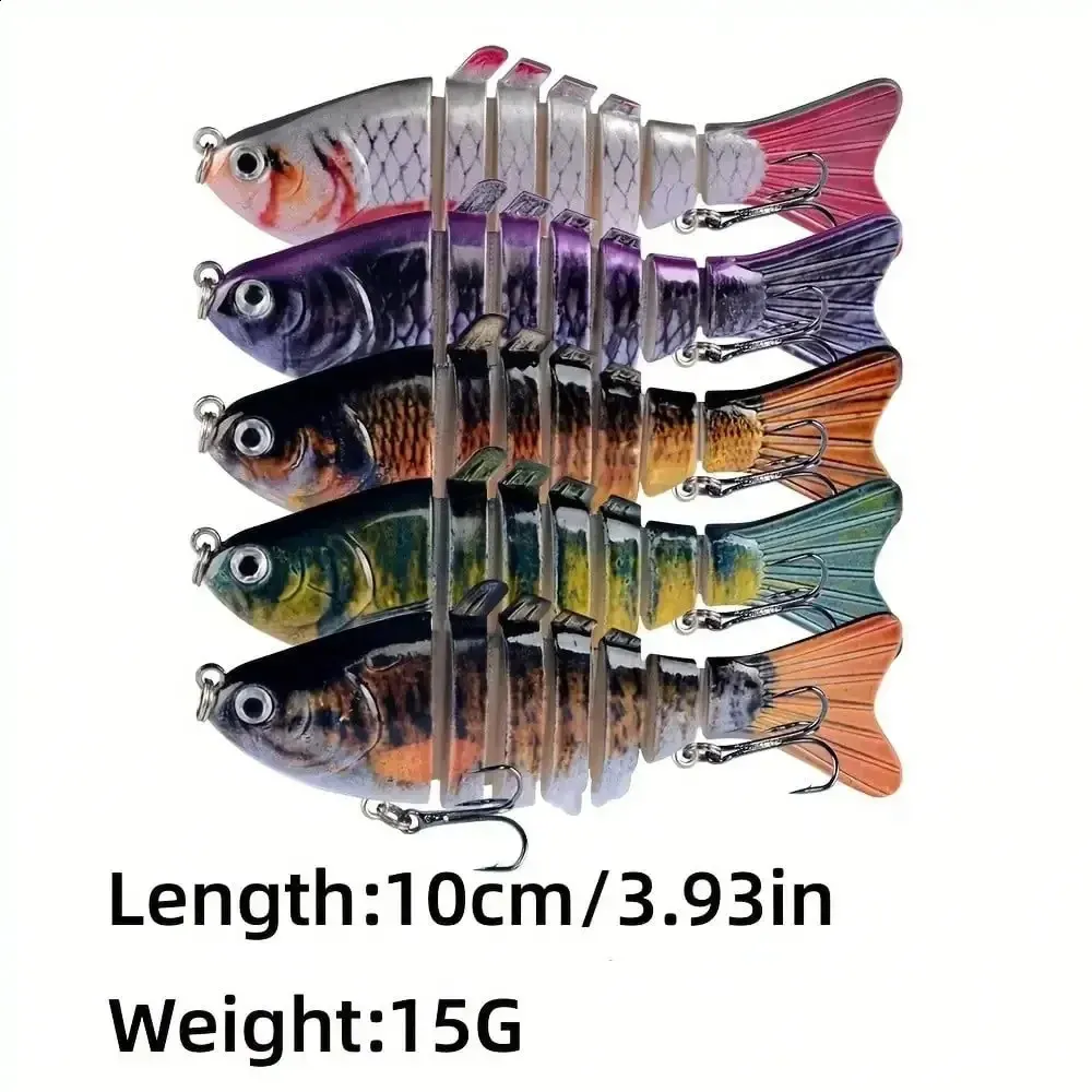 7 segment multi-jointed fishing lure HANDING M1 8-Segment Swimbait - 3.9in 3/8oz 8 Weight Bass Fishing Lure Multi Jointed