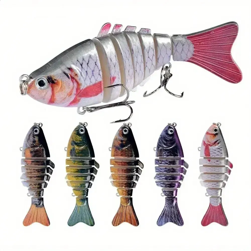 7 segment fishing lure HANDING M1 8-Segment Swimbait - 3.9in 3/8oz the Biwaa Seven Swimbaits feature 3D eyes and super Lifelike Fish Swimming 7-Segment Wobbler