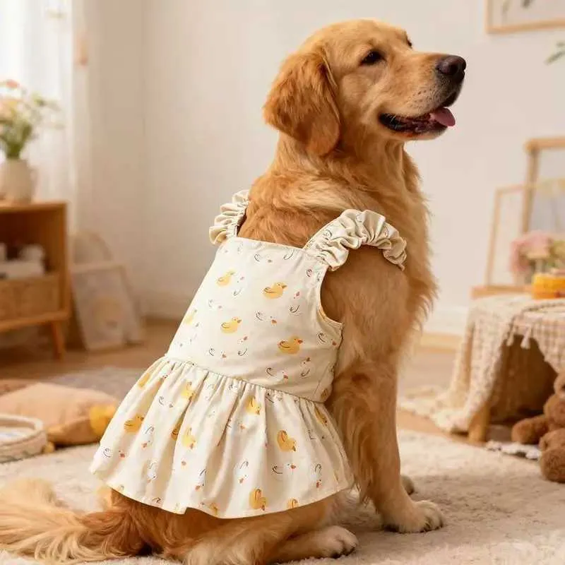 dog summer dress Tropical & Sun Hat Set  Hawaiian Outfit for Small Dogs, Beach Pet Clothes, Luau Dog Costume, Fancy Dog Dress inspired harness dress features a playful ocean wave print in cool blue tones Summer Dog Dress Cute Pet