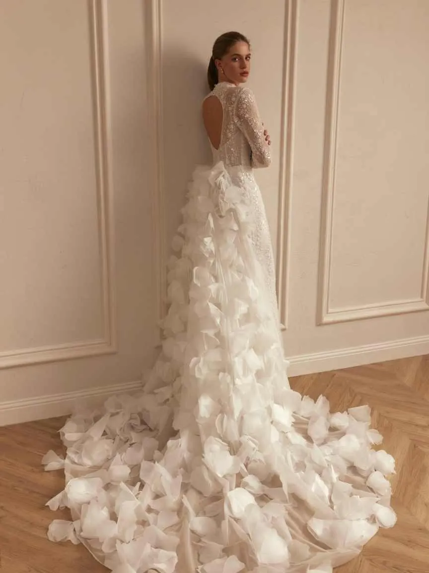 vintage high neck wedding dress High-Neck Lace ensuring you look unforgettable on your special day. Vintage High Neck Full Sleeves