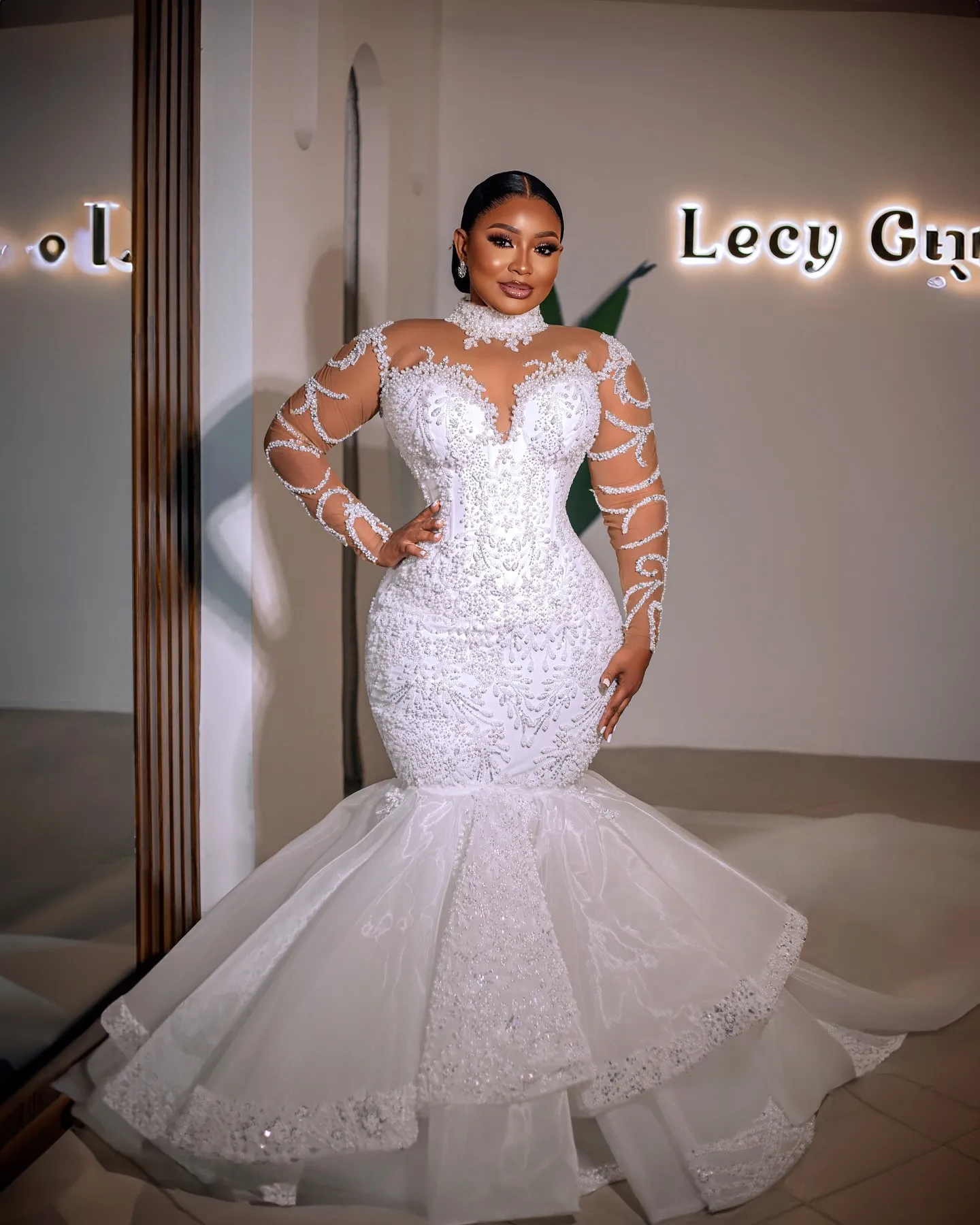 white wedding dress with silver beading Silver Beaded Plus-Size Ballgown Wedding Dress