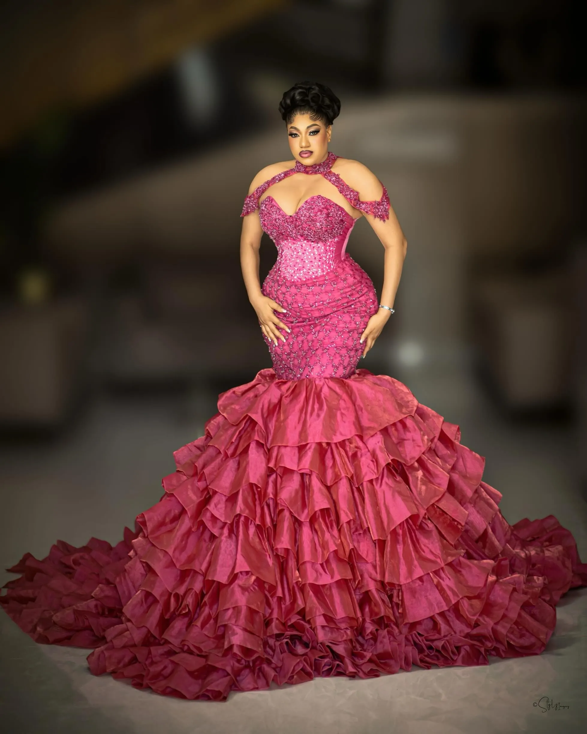hot pink prom dress plus size 2026 Mermaid Evening... From Dreamcode, Rs.28,310.35 Pretty Pink Tulle Plus