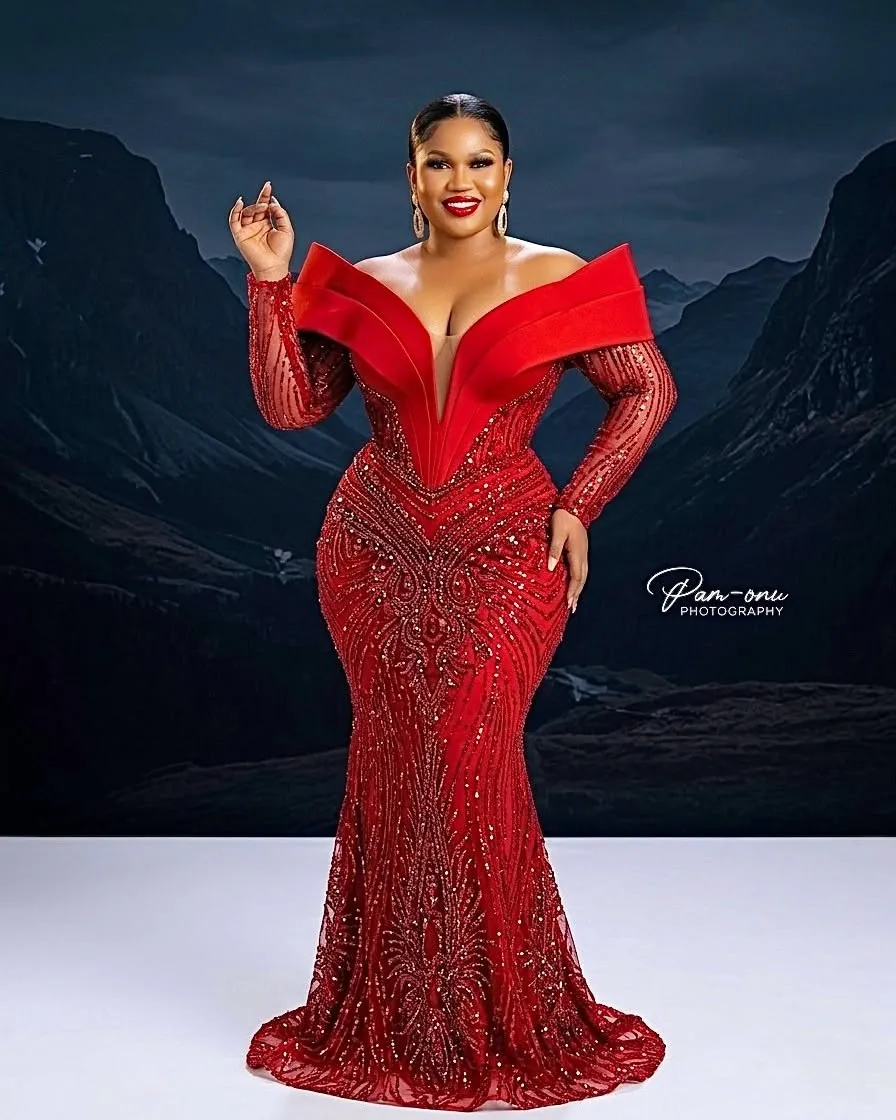 red plus size dresses formal Prom Dress 2026 Mermaid Evening Dresses... From Dreamcode, Rs.23,881.34 plus size red evening gowns with sleeves
