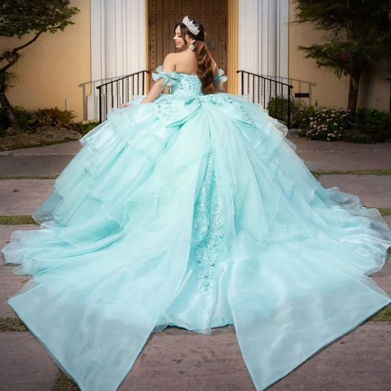 length bridesmaid dresses Lavetir Light Blue A-Line/Princess One-Shoulder Floor-Length Plus Size With Watteau Train 2026 Mermaid Style Fabric LONG GRAY EVENING DRESS Olivia - Confirmation / Color:Navy Blue Leaves