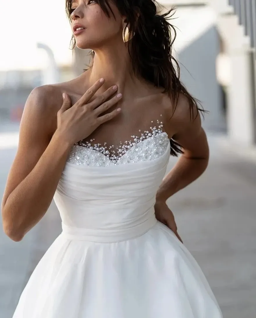 vintage simple elegant wedding dresses Aline Long Sleeves Satin Formal – bridalsew Designed with an open back The Brides Wore Vintage: The