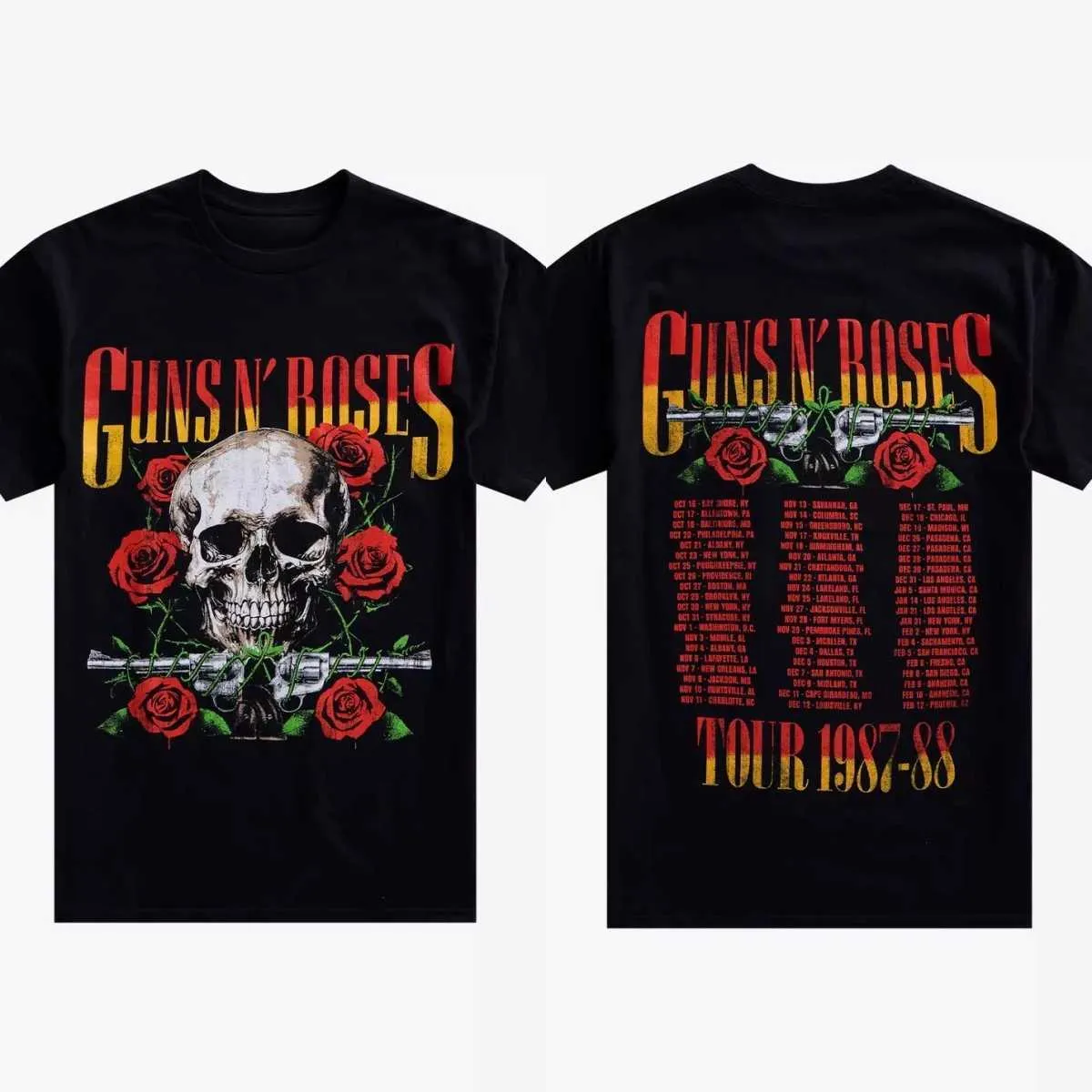 Wholesale Cotton Graphic Guns N Roses 1991 Tour Band T Shirt