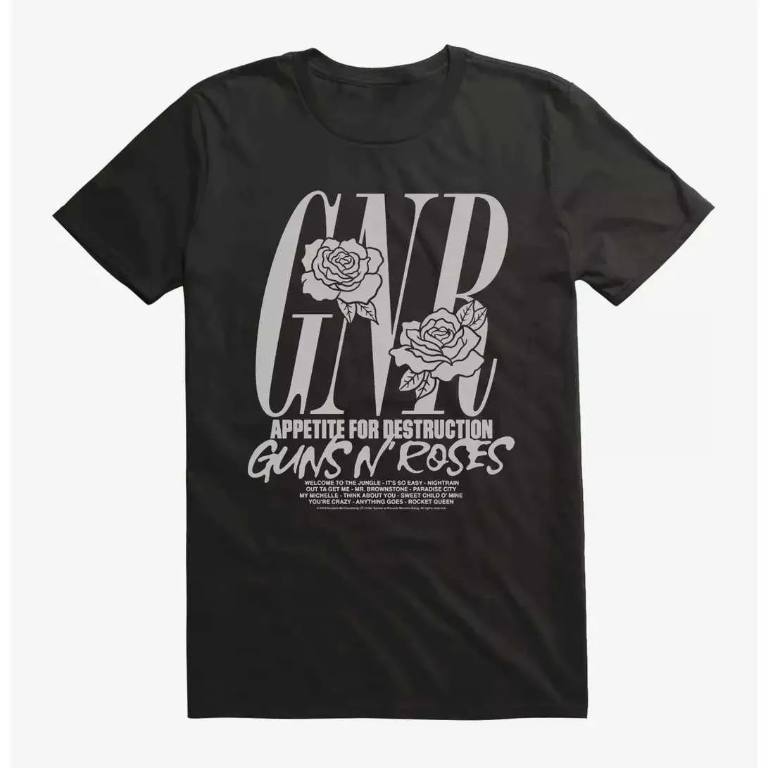 Wholesale Cotton Graphic Guns N Roses 1991 Tour Band T Shirt
