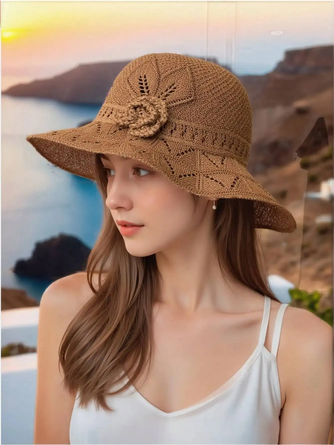 Foldable Straw Sun Hat with UPF 50+ for Beach Travel gifted The packable hat you main image 2