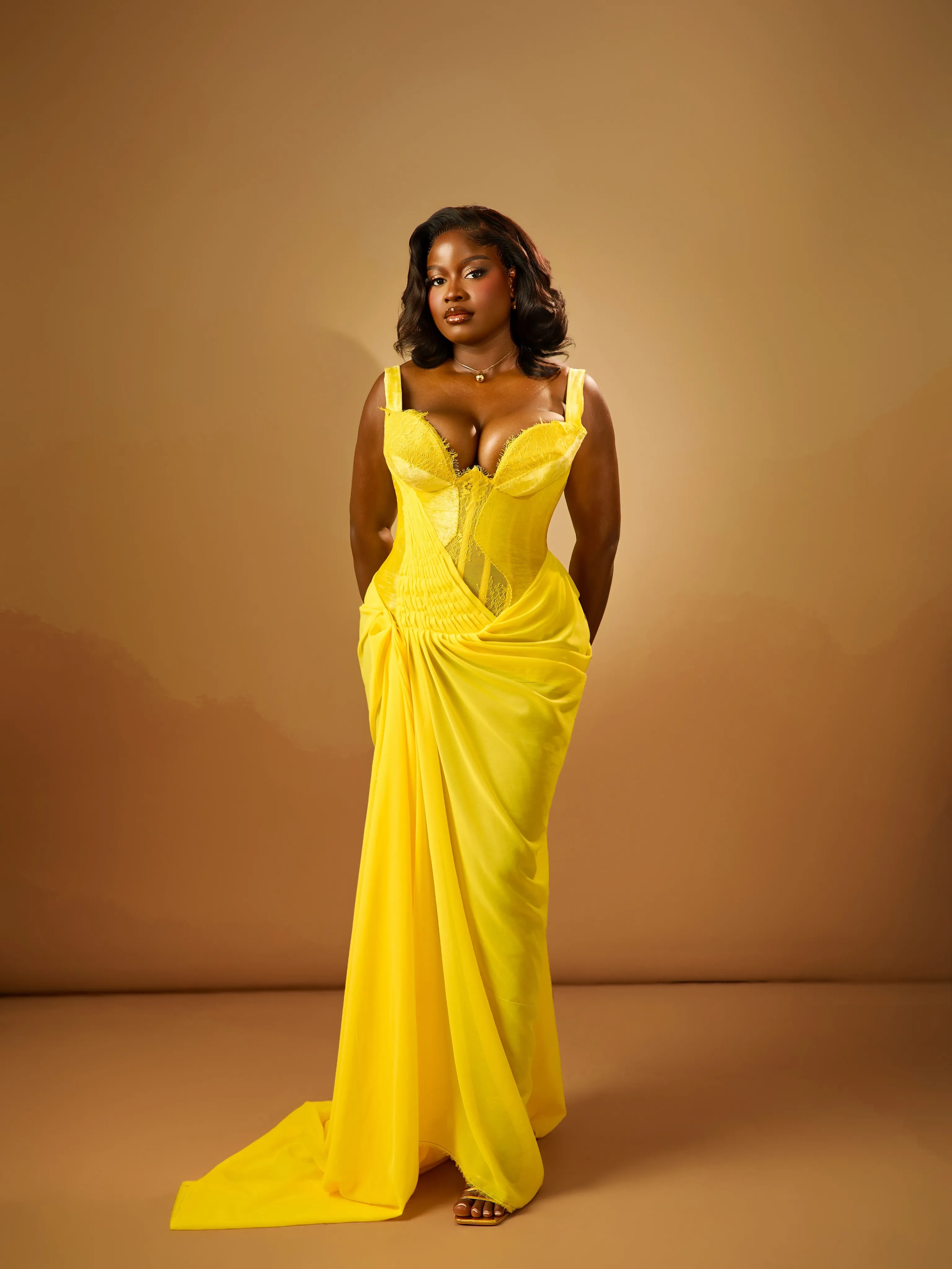 bright birthday dress Yellow Prom Evening Dresses Spaghetti... From Dreamcode, Rs.13,010.13 Length:Above Knee