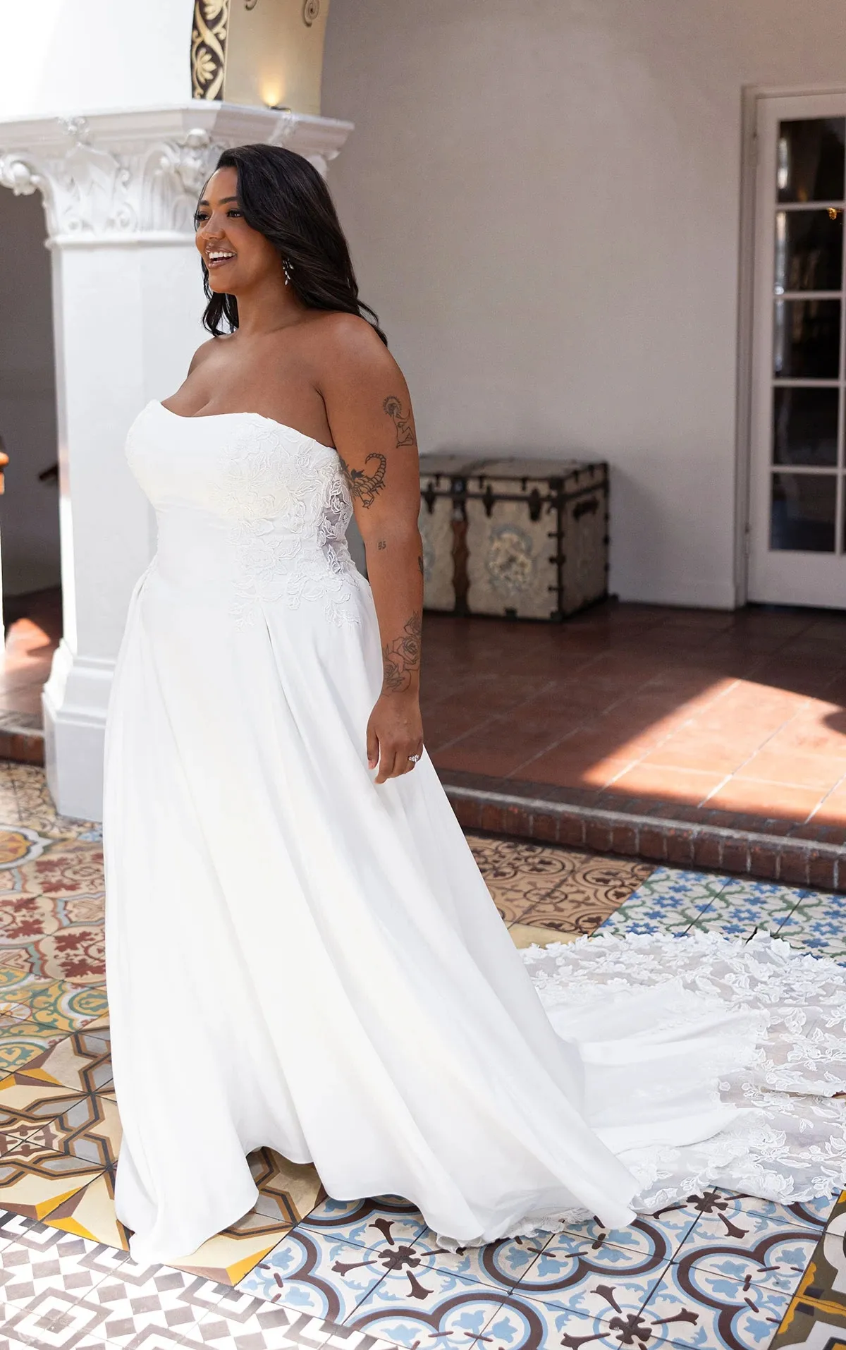 Plus Size Strapless Boho Wedding Dress, Flowing... From Charm_custom_dress, Rs.13,372.49