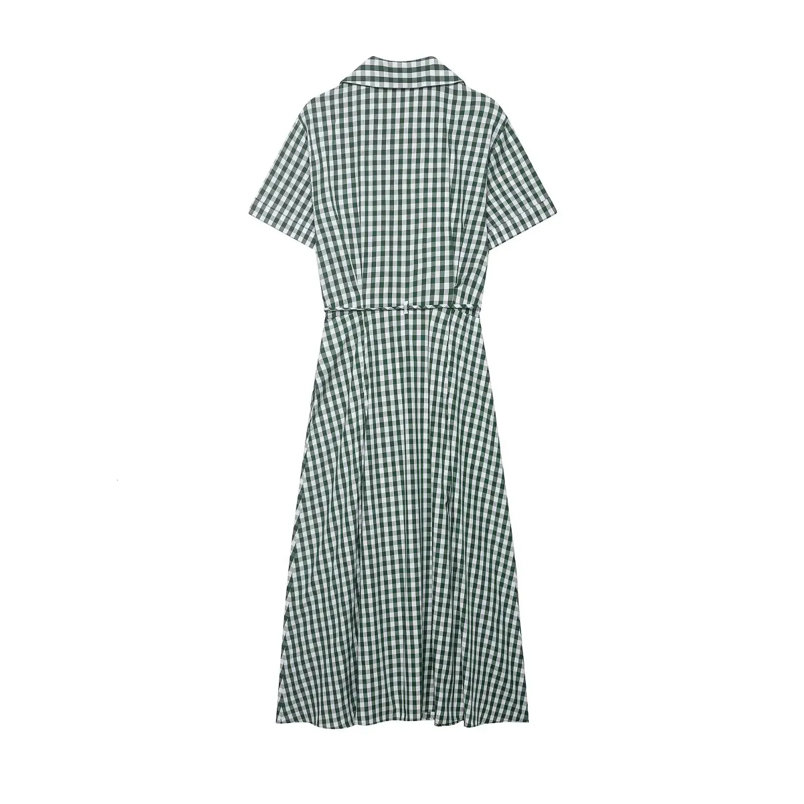 green check dress womens Gingham Shirt 23-Belk0830