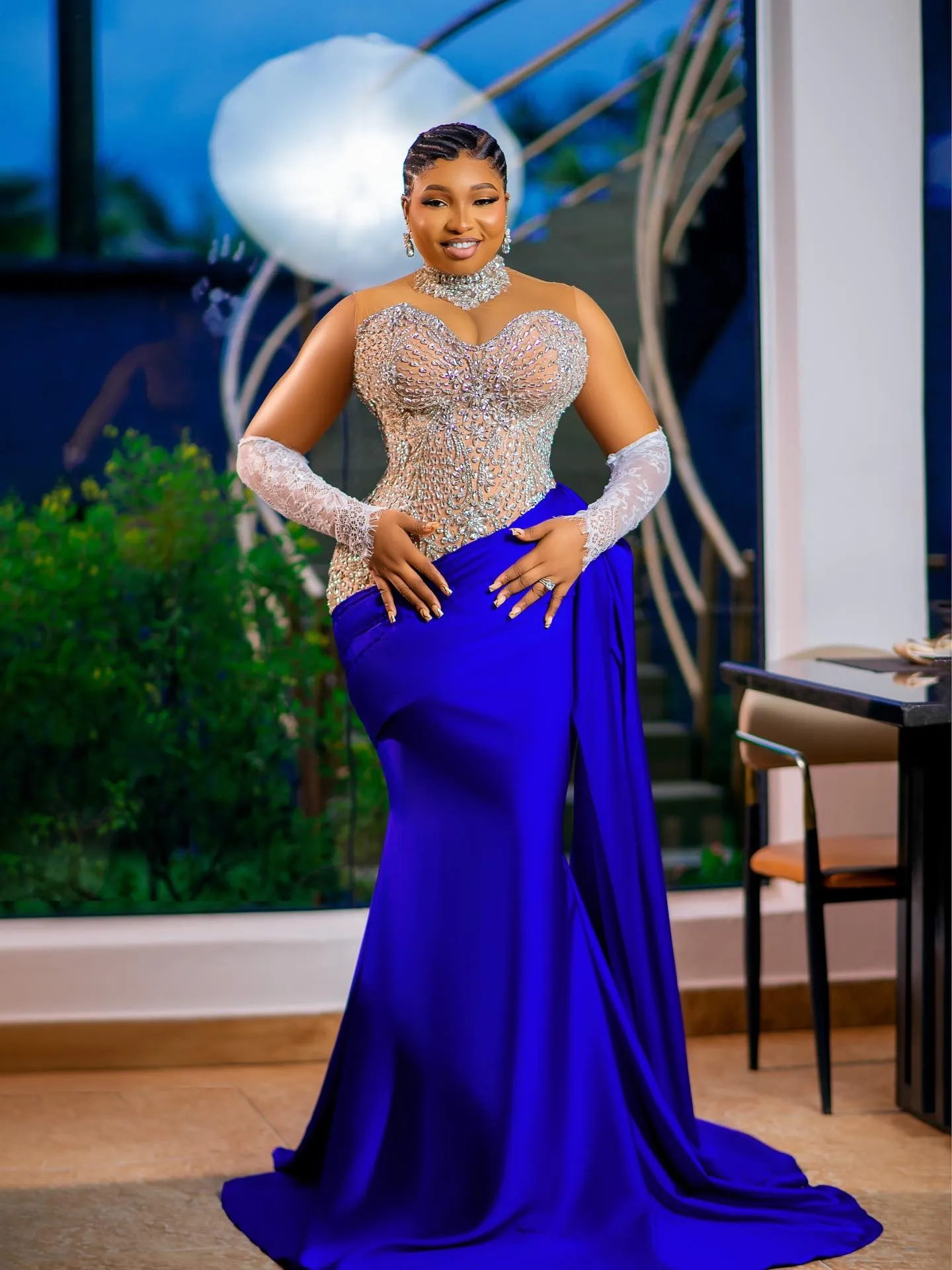 plus size blue formal dresses Royal Mermaid Prom Dress 2026 Evening... From Dreamcode, Rs.16,901.6 The gown is completed callout:wr:hand-crafted Leely Women White Mini <B> SIZE</B>:32/XXS