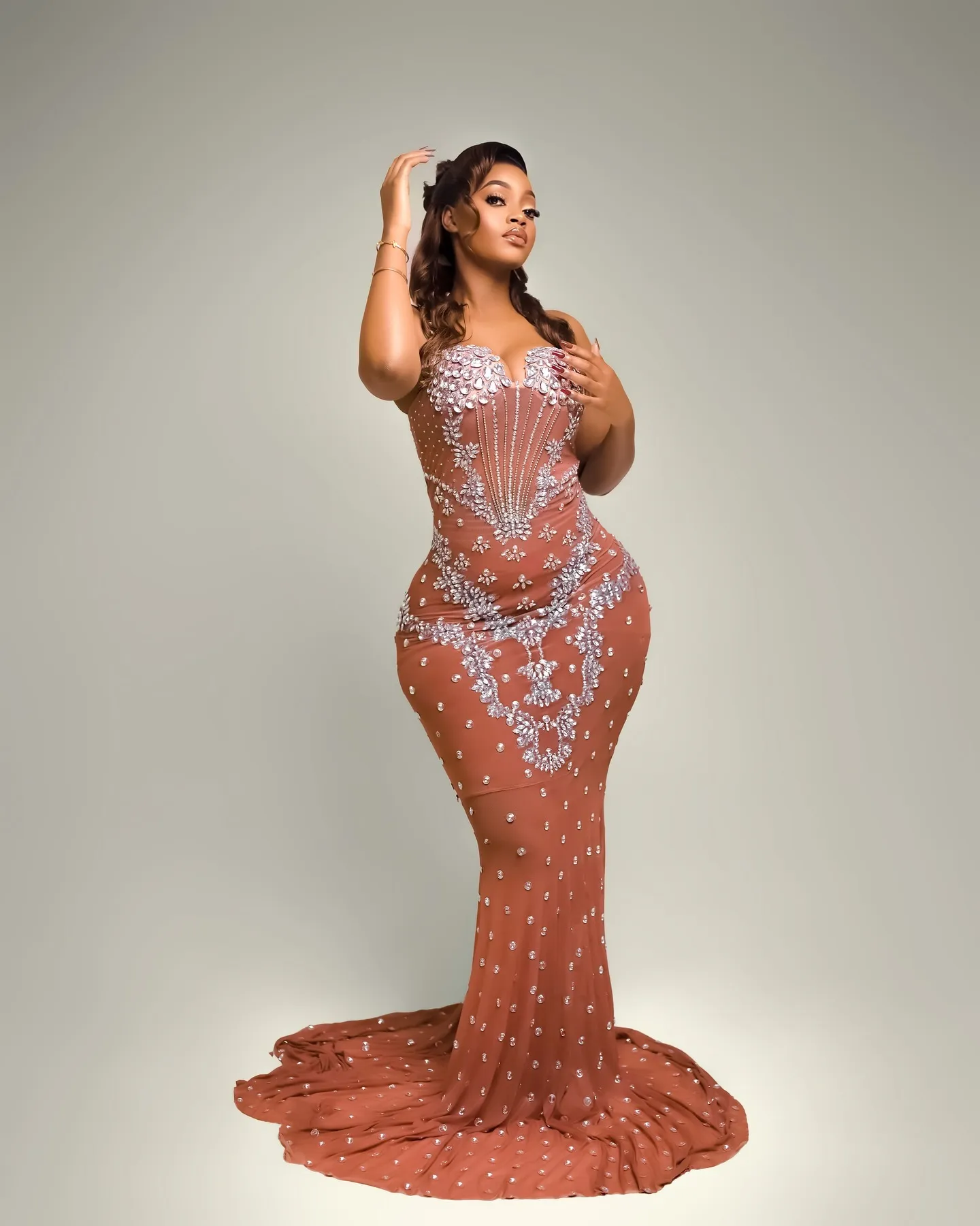 terracotta formal dress plus size Mermaid Prom 2027 Evening Dresses Sweetheart Crystal Party Dress Sequin Lace Gowns for Nigeria Black Women Birthday All Mother Dress