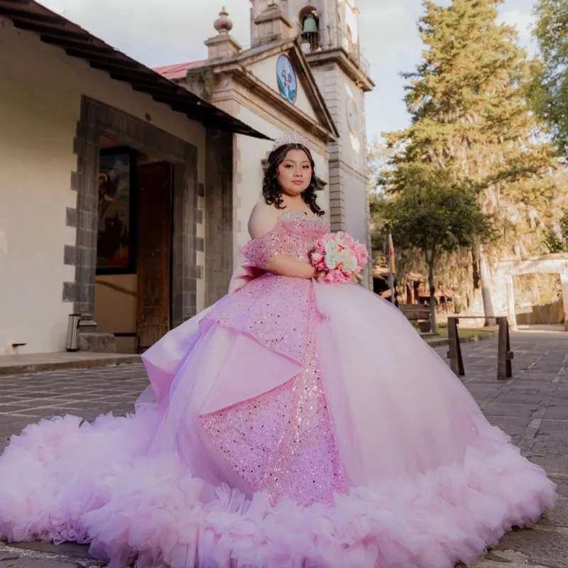 Shiny Pink Quinceanera Dresses Ball Gown Sweet 16... From Weiwei12345, Rs.33,663.57