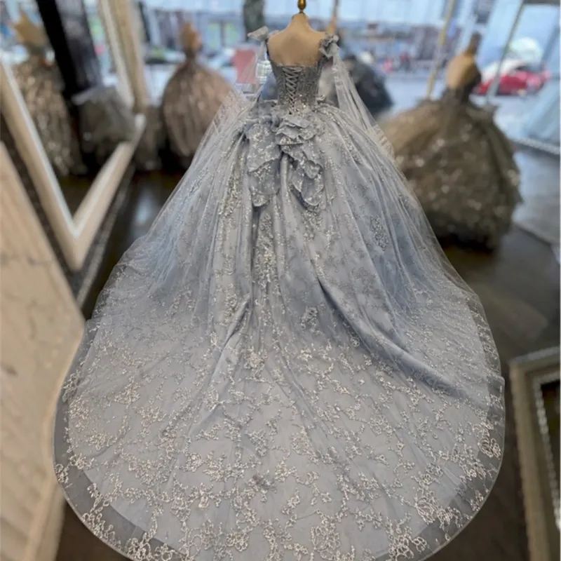 silver quinceanera dresses Beautiful Glitter Sequin Ball Gown Golden Dresses, Sequins Gradient Formal Dress 30W Occasion Quinceanera Dresses 2026 | Ball